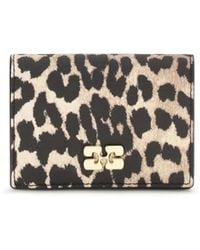 Ganni - Bou Animal Print Card Holder Wallet - Lyst