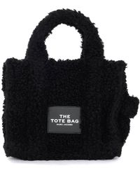Marc Jacobs The The Small Traveler Tote Bag In Black Faux Fur - Lyst