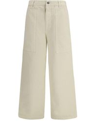 Moncler - Beige Cotton Casual Pants - Lyst
