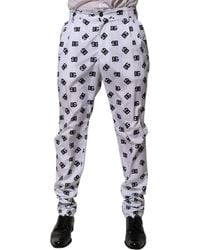 Dolce & Gabbana - Logo Cotton Skinny Denim Trouser Pants And Polyester - Lyst