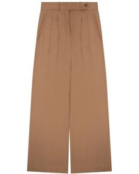 Alberta Ferretti - Wide Leg Tailored Pants Acetate Trousers - Lyst