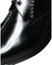 Dolce & Gabbana - Derby In Antik Calfskin With Rhinestones - Lyst