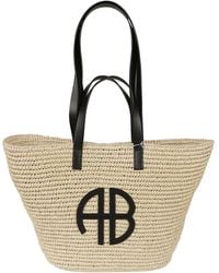 Anine Bing - Logo Embossed Woven Shopper Bag - Lyst