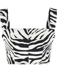 Dolce & Gabbana - Dolce & Gabbana Zebra-Print Bustier Bodysuit - Lyst