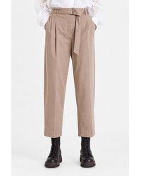 Brunello Cucinelli - Cotton Belted Trousers - Lyst