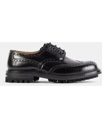 Church's - Derby Mc Pherson Brogue En Cuir Grainé À Semelle Commando Flat Shoes - Lyst