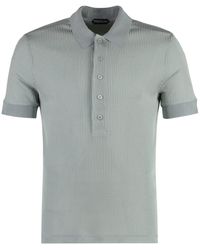 Tom Ford - Ribbed Knit Polo Shirt - Lyst