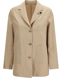 Lardini - Single-Breasted Wool And Cotton Jacket Ovis Aries; Blazers & Vests - Lyst