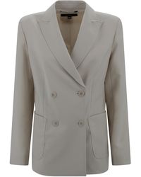 Weekend by Maxmara - Double-Breasted Stretch Wool Blazer - Lyst