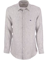 Etro - Striped Linen Shirt - Lyst