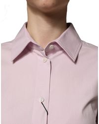 Dolce & Gabbana - Pink Cotton Long Sleeves Collared Shirt Top - Lyst