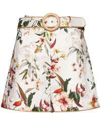 Zimmermann - Lexi Fitted Floral Printed Shorts - Lyst