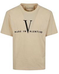 Valentino - T-Shirt Cream Cotton: 100. T-Shirts - Lyst