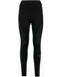 Logo-print Perforated-panel Leggings - Editorialist