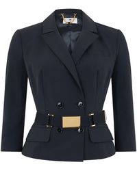 Elisabetta Franchi - Jacket, Stretch Fabric With Belt, Polyamide - Lyst