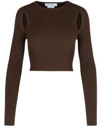 Max Mara - Cut-Out Ribbed Long-Sleeve Top - Lyst