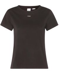 Pinko - Black Cotton T-shirt - Lyst