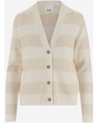 Allude - Wool And Cashmere Blend Striped Cardigan - Lyst