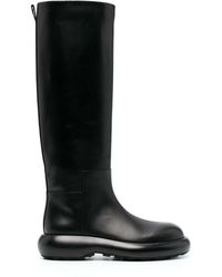 Jil Sander - Knee-high Flat Leather Boots - Lyst
