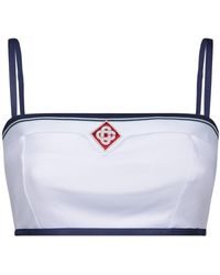 Casablancabrand - Cotton Bralette Top With Logo - Lyst