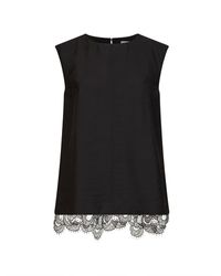 Studio Nicholson - Wool Blend Linna Top With Lace Hem - Lyst