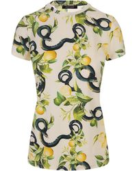 Roberto Cavalli - Ivory T-shirt With Lemons Print - Lyst