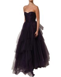 Dolce & Gabbana - Tiered Tulle Silk Long Gown Dress Nylon - Lyst