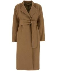 KHAITE - Camel Wool Deena Coat - Lyst