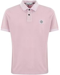 Stone Island - Cotton Polo Shirt With 2sc67 Logo - Lyst