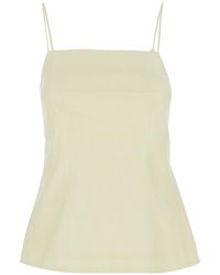 Semicouture - Top Linen With Short Sleeves And V-Neck For Tops - Lyst