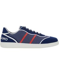 Ferragamo - Low Top Sneakers With Logo And Embroidery - Lyst