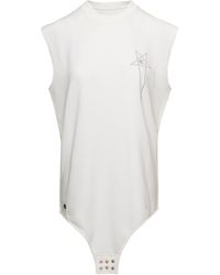 Rick Owens - 'Sl Body' Long Tank Top With Pentagram Embroidery And A Six Snap Closure Hanging - Lyst
