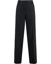 MICHAEL Michael Kors - Pinstriped Wool Trousers Straight - Lyst