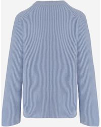 Allude - Wool And Cashmere Ribbed Sweater Virgin - Lyst