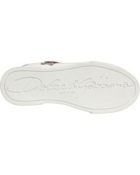 Dolce & Gabbana - White Patch Calfskin Nappa Portofino Sneakers Shoes - Lyst