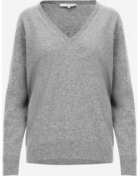 Vince - Pure Cashmere V-Neck Sweater With Ribbed Cuffs - Lyst