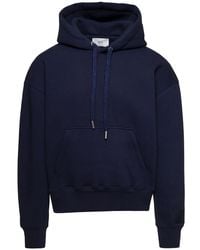 Ami Paris - Cotton Hoodie Sweatshirt Blue - Lyst