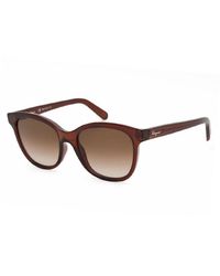 Ferragamo - Salvatore Sunglasses Cat Eye Full Rim, Transparent Frame And Lens Sf834S210 Crystal - Lyst