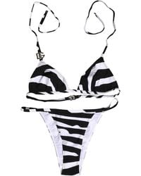 Dolce & Gabbana - Zebra Bikini Top Bottom Swimwear And Elastane Nylon - Lyst