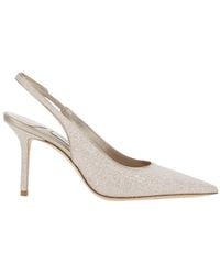 Jimmy Choo - 'Love' Metallic Slingback Pumps With All-Over Glitter And High Stiletto Heel - Lyst