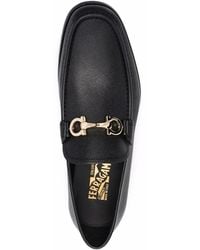 Ferragamo - Gancini-Plaque Leather Loafers - Lyst