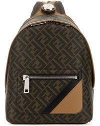 Fendi - Canvas And Leather Small Chiodo Diagonal Backpack - Lyst