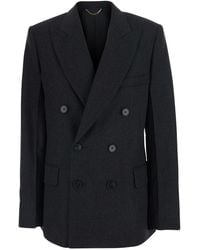 Victoria Beckham - Beatrice Jacket With Notched Revers Collar And Long Sleeves - Lyst