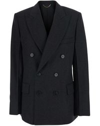 Victoria Beckham - 'Beatrice' Double-Breasted Jacket With Notched Revers - Lyst