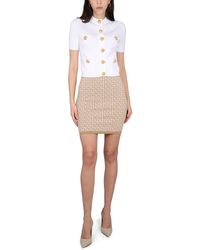 Balmain - Mini Skirt With Elastic Waistband Wool - Lyst