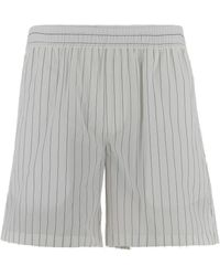 Dolce & Gabbana - Striped Elastic Waist Poplin Bermuda Shorts - Lyst