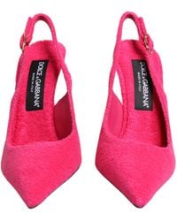 Dolce & Gabbana - Terry Cloth High Heels Slingback Shoes - Lyst