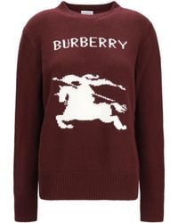 Burberry - Cashmere And Wool Sweater With Knight Motif - Lyst