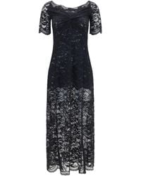 Rabanne - Floral Lace Long Dress Polyamide; Elastane - Lyst