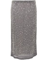 P.A.R.O.S.H. - Longuette Skirt With Swarovsky - Lyst